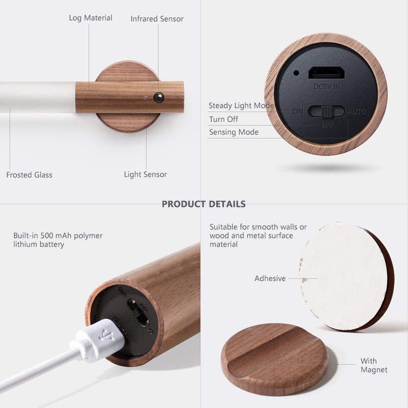 Intelligent LED Rechargeable Magnetic Wall Light